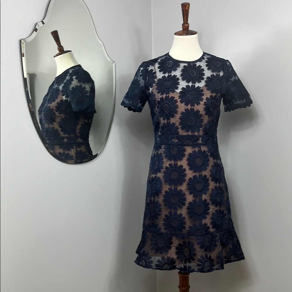 Michael Kors Navy Floral Mini Dress - Picture 2 of 12